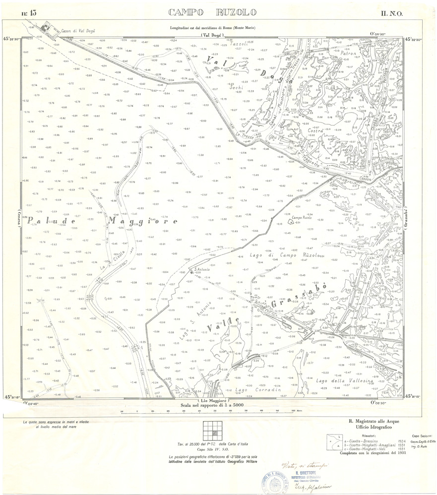 (N:32904) CARTA DELLA LAGUNA DI VENEZIA - FOGLIO 13 II NO - CAMPO RUZOLO (SE006867) Carte e stampe antiche: riproduzione a colori su carta (formato A1)