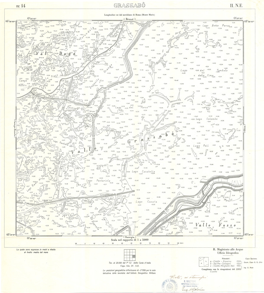 (N:32905) CARTA DELLA LAGUNA DI VENEZIA - FOGLIO 14 II NE - GRASSABO (SE006868) Carte e stampe antiche: riproduzione a colori su carta (formato A1)