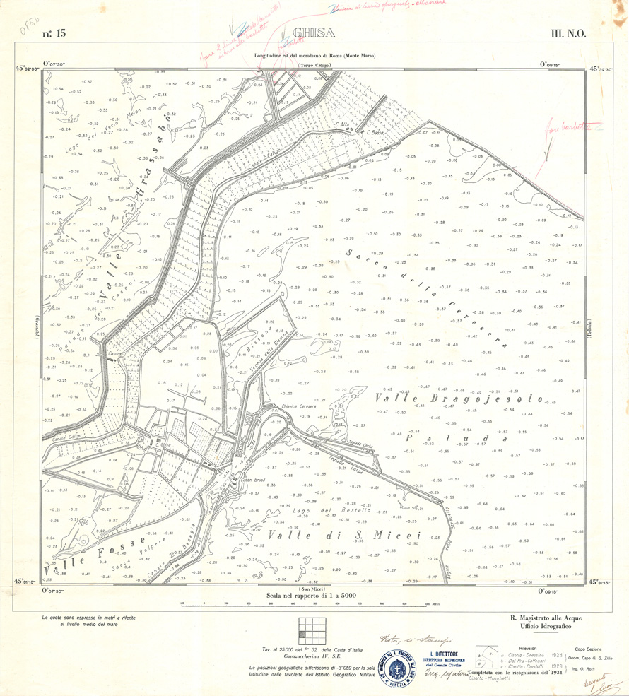 (N:32906) CARTA DELLA LAGUNA DI VENEZIA - FOGLIO 15 III NO - GHISA (SE006869) Carte e stampe antiche: riproduzione a colori su carta (formato A1)
