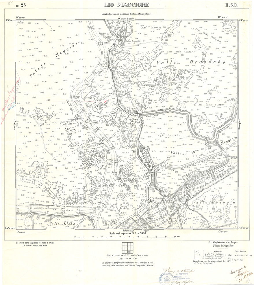 (N:32914) CARTA DELLA LAGUNA DI VENEZIA - FOGLIO 23 II SO - LIO MAGGIORE (SE006877) Carte e stampe antiche: riproduzione a colori su carta (formato A1)