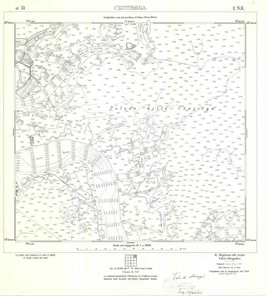 (N:32929) CARTA DELLA LAGUNA DI VENEZIA - FOGLIO 31 I NE - CENTREGA (SE006885) Carte e stampe antiche: riproduzione a colori su carta (formato A1)