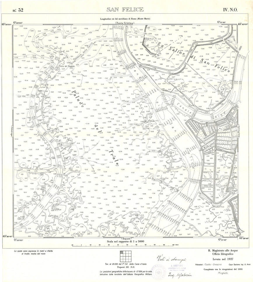 (N:32930) CARTA DELLA LAGUNA DI VENEZIA - FOGLIO 32 IV NO - SAN FELICE (SE006886) Carte e stampe antiche: riproduzione a colori su carta (formato A1)