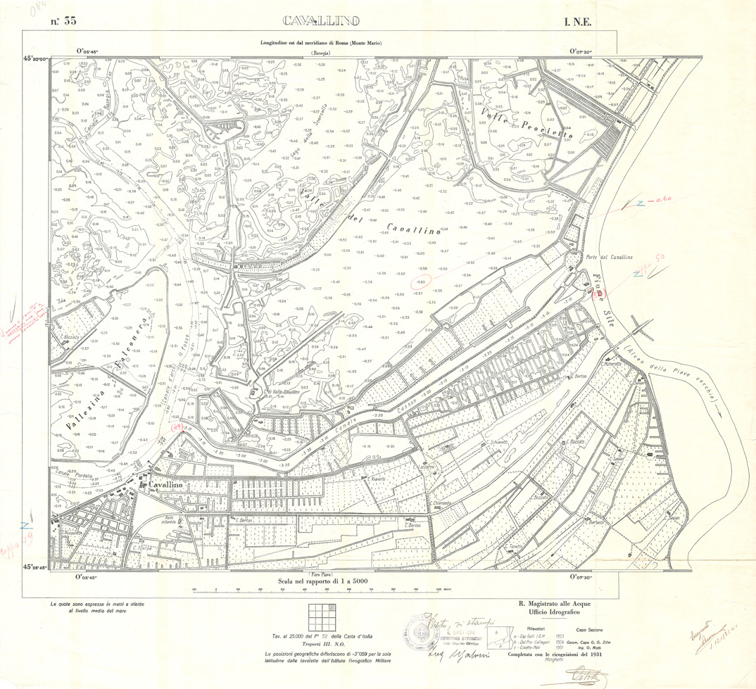 (N:32933) CARTA DELLA LAGUNA DI VENEZIA - FOGLIO 35 I NE - CAVALLINO (SE006889) Carte e stampe antiche: riproduzione a colori su carta (formato A1)