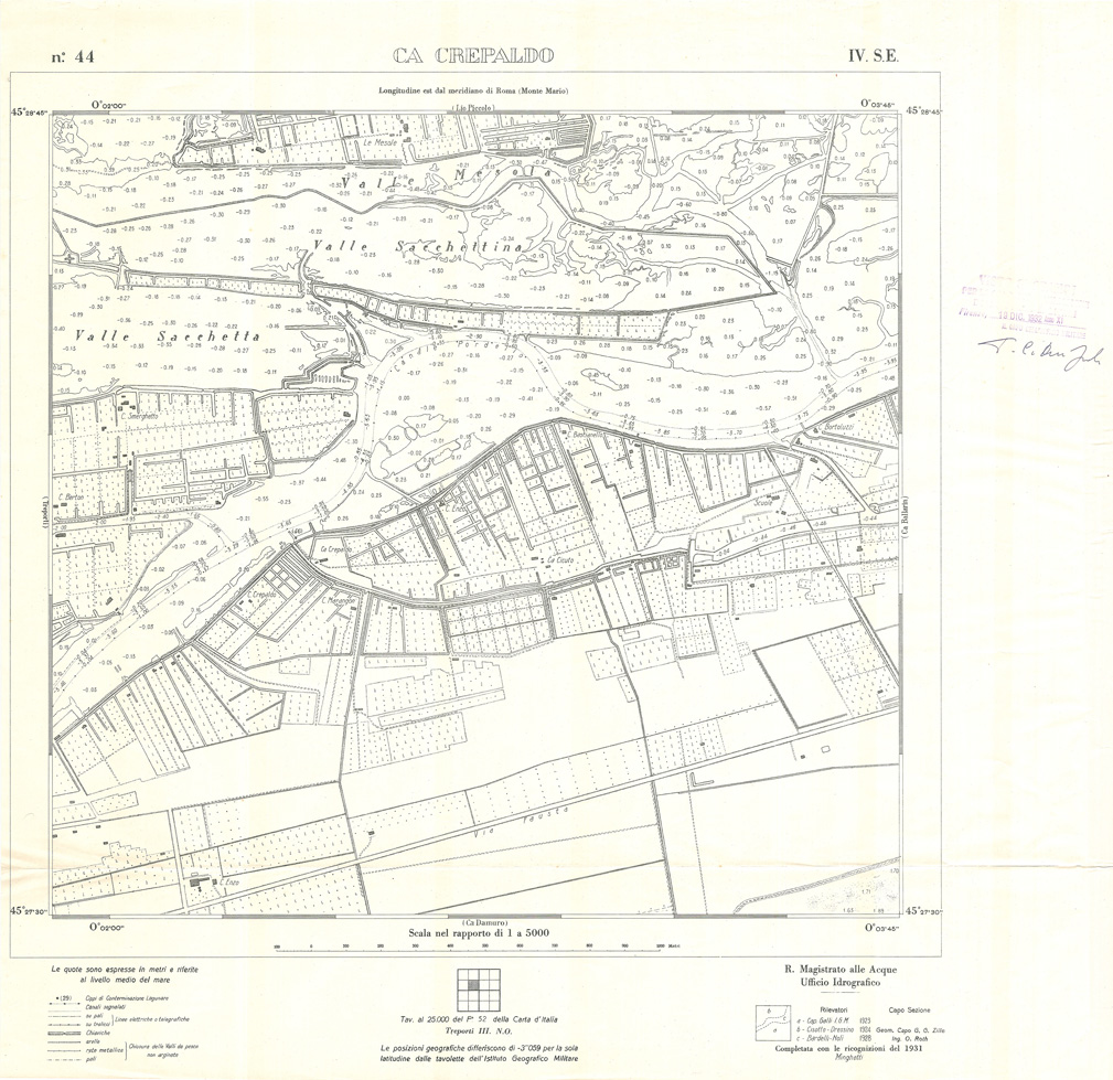 (N:32942) CARTA DELLA LAGUNA DI VENEZIA - FOGLIO 44 IV SE - CA CREPALDO (SE006899) Carte e stampe antiche: riproduzione a colori su carta (formato A1)