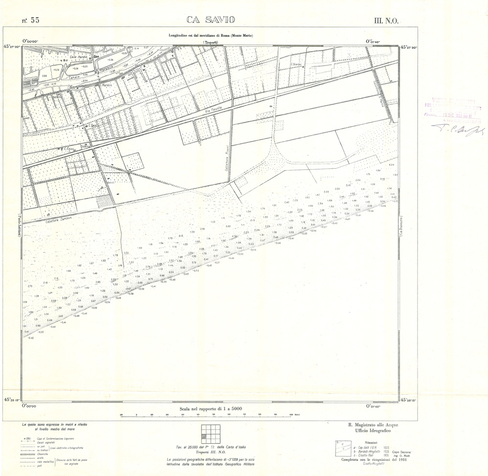 (N:32953) CARTA DELLA LAGUNA DI VENEZIA - FOGLIO 55 III NO - CA SAVIO (SE006910) Carte e stampe antiche: riproduzione a colori su carta (formato A1)