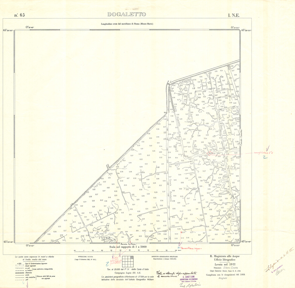 (N:32963) CARTA DELLA LAGUNA DI VENEZIA - FOGLIO 65 I NE - DOGALETTO (SE006920) Carte e stampe antiche: riproduzione a colori su carta (formato A1)