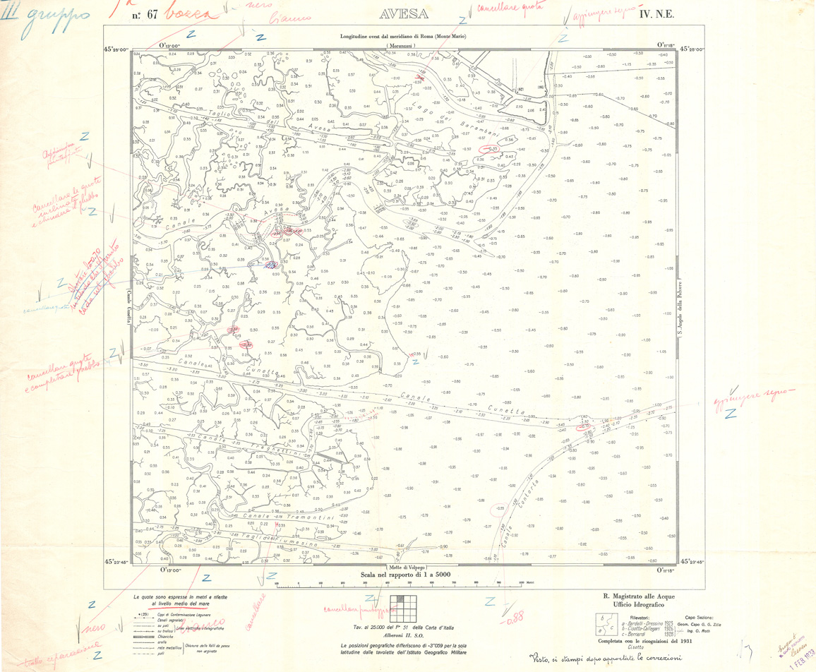 (N:32965) CARTA DELLA LAGUNA DI VENEZIA - FOGLIO 67 IV NE - AVESA (SE006922) Carte e stampe antiche: riproduzione a colori su carta (formato A1)