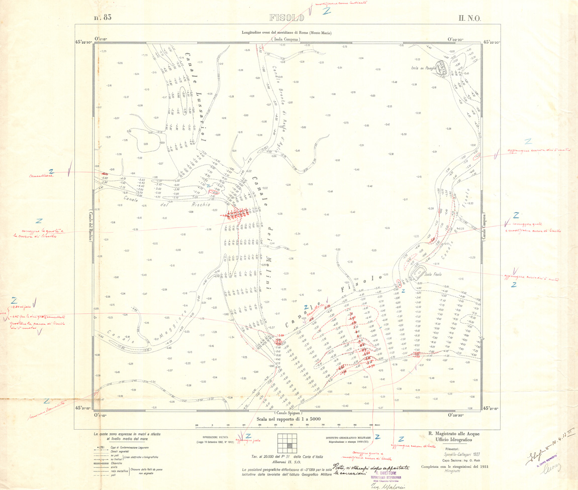 (N:32984) CARTA DELLA LAGUNA DI VENEZIA - FOGLIO 83 II NO - FISOLO (SE006938) Carte e stampe antiche: riproduzione a colori su carta (formato A1)