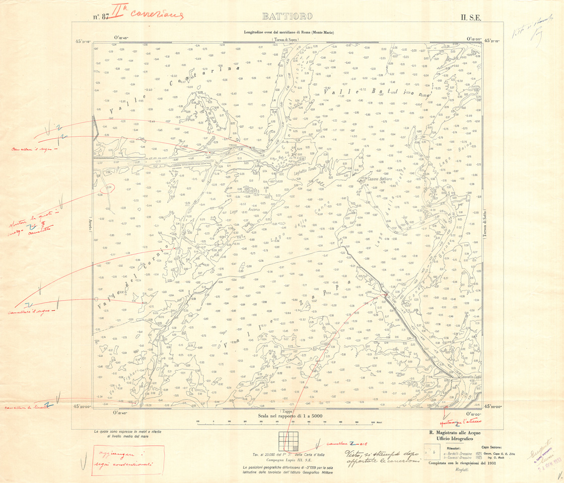 (N:32988) CARTA DELLA LAGUNA DI VENEZIA - FOGLIO 87 II SE - BATTIORO (SE006942) Carte e stampe antiche: riproduzione a colori su carta (formato A1)