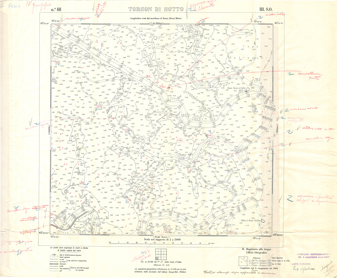 (N:32989) CARTA DELLA LAGUNA DI VENEZIA - FOGLIO 88 III SO - TORSON DI SOTTO (SE006943) Carte e stampe antiche: riproduzione a colori su carta (formato A1)