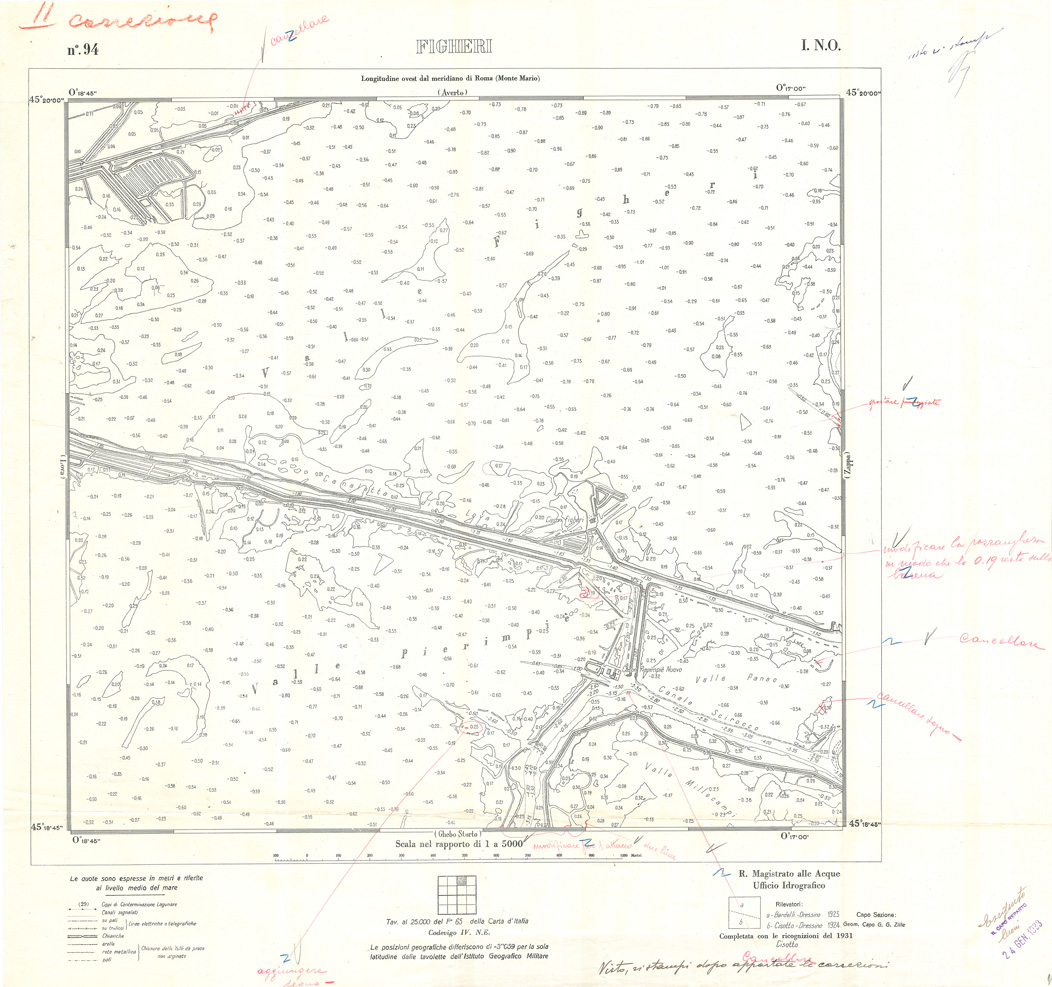 (N:32995) CARTA DELLA LAGUNA DI VENEZIA - FOGLIO 94 I NO - FIGHERI (SE006949) Carte e stampe antiche: riproduzione a colori su carta (formato A1)