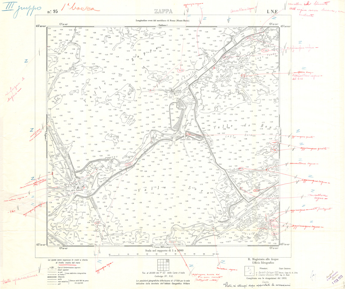 (N:32996) CARTA DELLA LAGUNA DI VENEZIA - FOGLIO 95 I NE - ZAPPA (SE006950) Carte e stampe antiche: riproduzione a colori su carta (formato A1)