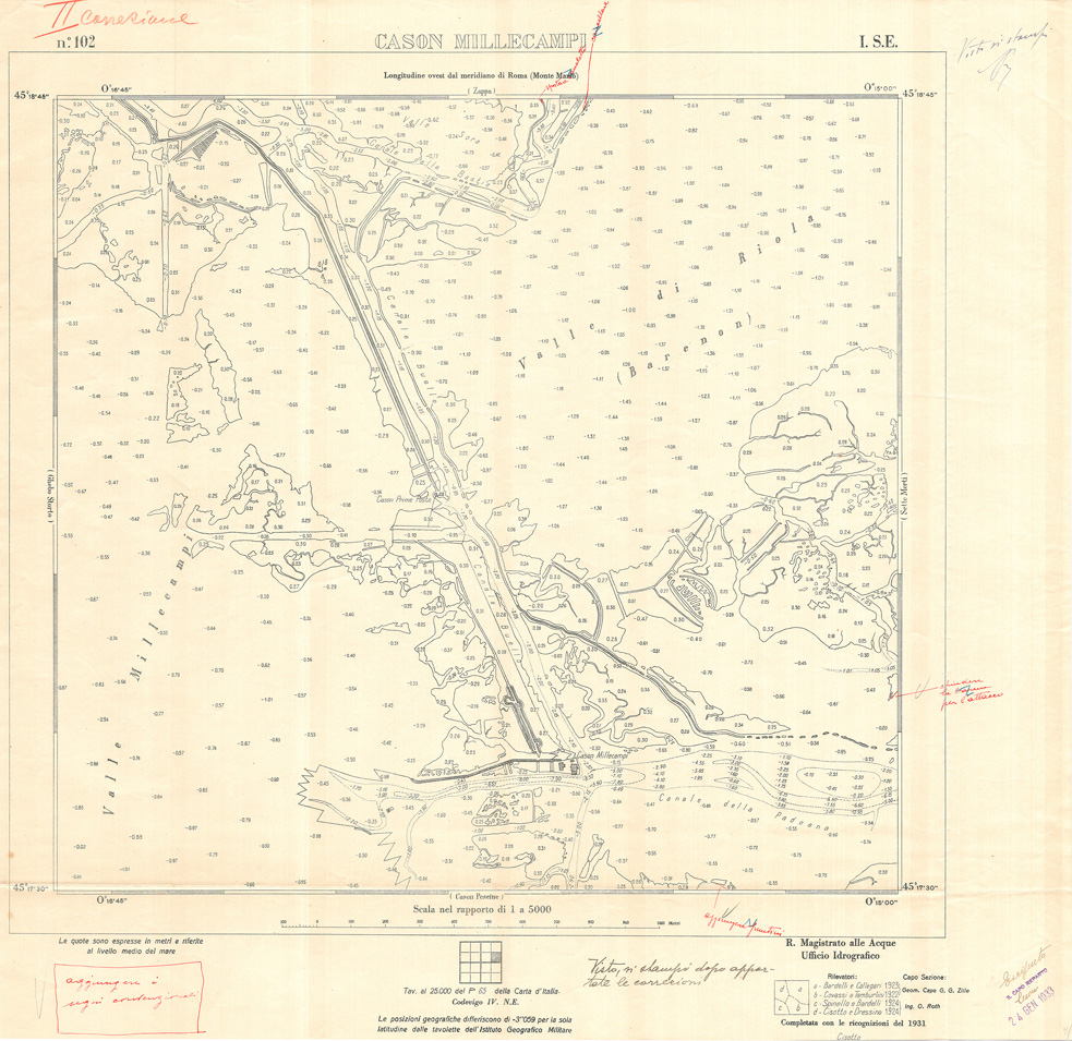 (N:33003) CARTA DELLA LAGUNA DI VENEZIA - FOGLIO 102 I SE - CASON MILLE CAMPI (SE006957) Carte e stampe antiche: riproduzione a colori su carta (formato A1)