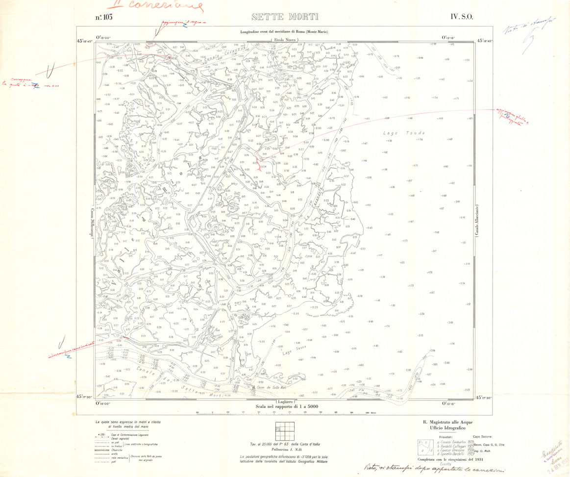 (N:33004) CARTA DELLA LAGUNA DI VENEZIA - FOGLIO 103 IV SO - SETTE MORTI (SE006958) Carte e stampe antiche: riproduzione a colori su carta (formato A1)