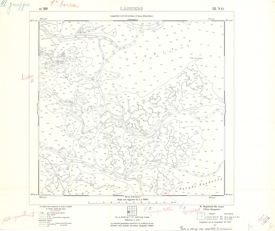 (N:33011) CARTA DELLA LAGUNA DI VENEZIA - FOGLIO 110 III NO - LAGHIERO (SE006965) Carte e stampe antiche: riproduzione a colori su carta (formato A1)