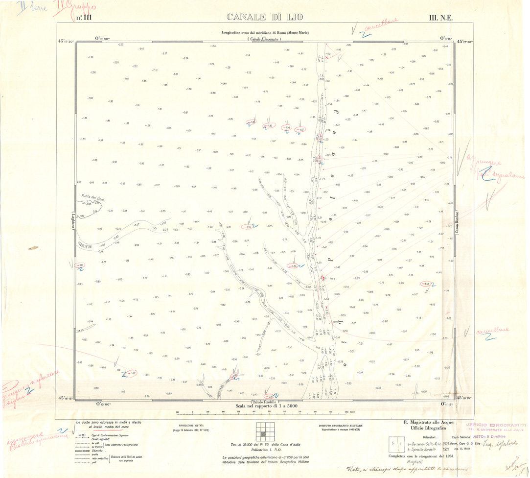 (N:33012) CARTA DELLA LAGUNA DI VENEZIA - FOGLIO 111 III NO - CANALE DI LIO (SE006966) Carte e stampe antiche: riproduzione a colori su carta (formato A1)