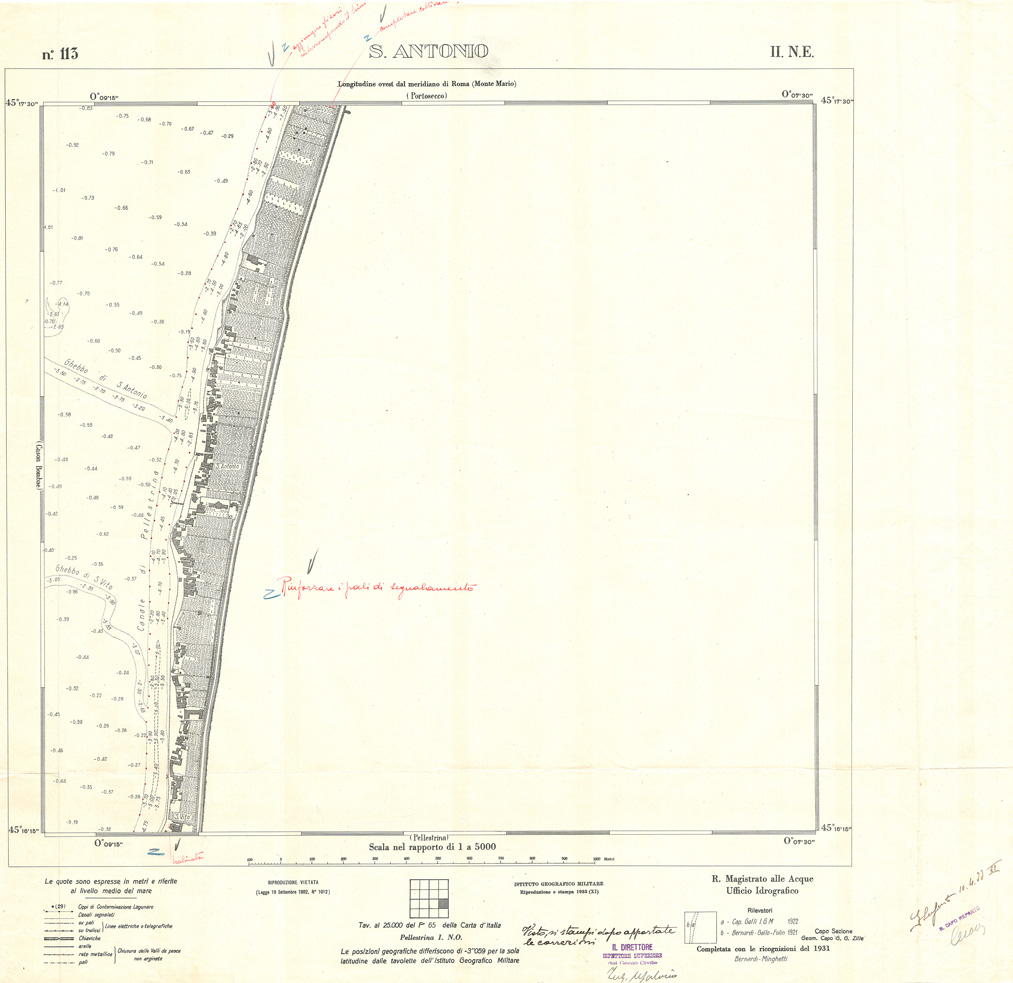 (N:33014) CARTA DELLA LAGUNA DI VENEZIA - FOGLIO 113 II NE - S. ANTONIO (SE006968) Carte e stampe antiche: riproduzione a colori su carta (formato A1)
