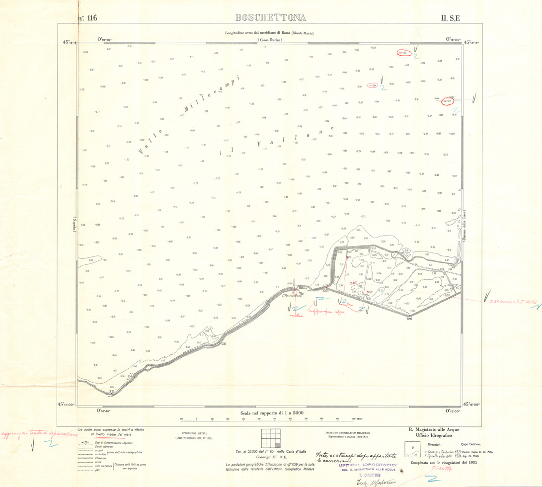 (N:33017) CARTA DELLA LAGUNA DI VENEZIA - FOGLIO 116 II SE - BOSCHETTONA (SE006971) Carte e stampe antiche: riproduzione a colori su carta (formato A1)