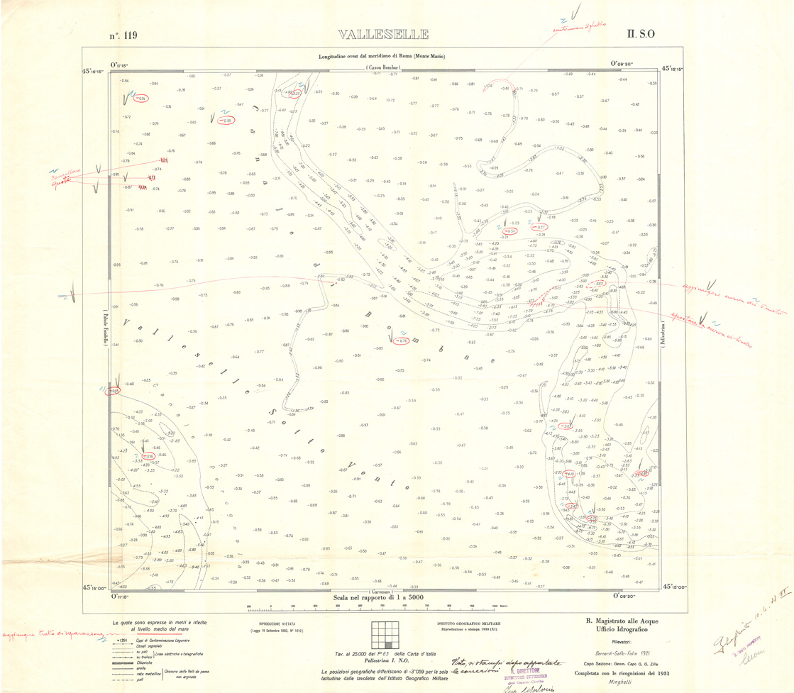 (N:33020) CARTA DELLA LAGUNA DI VENEZIA - FOGLIO 119 II SO - VALLESELLE (SE006974) Carte e stampe antiche: riproduzione a colori su carta (formato A1)