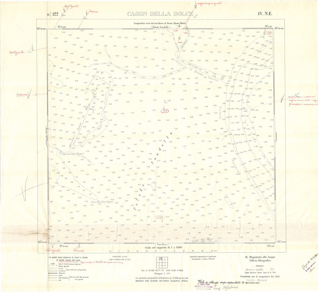 (N:33024) CARTA DELLA LAGUNA DI VENEZIA - FOGLIO 122 IV NE - CASON DELLA DOLCE (SE006977) Carte e stampe antiche: riproduzione a colori su carta (formato A1)