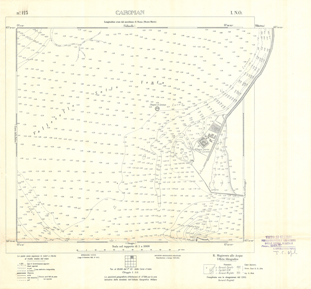 (N:33025) CARTA DELLA LAGUNA DI VENEZIA - FOGLIO 123 I NO - CAROMAN (SE006978) Carte e stampe antiche: riproduzione a colori su carta (formato A1)