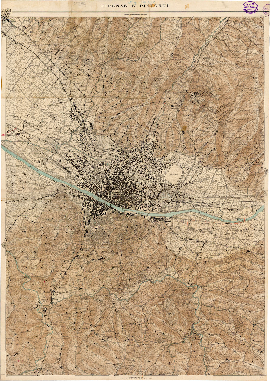 (N:35325) FIRENZE E DINTORNI (SE006994) Carte e stampe antiche: riproduzione a colori su carta (formato A1)