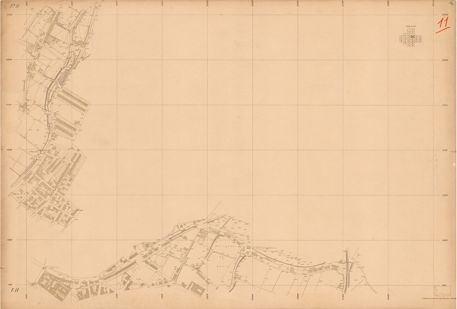 (N:35358) FIRENZE ALLA SCALA DI 1:2.500 - FOGLIO 11 (SE007041) Carte e stampe antiche: riproduzione a colori su carta (formato A1)