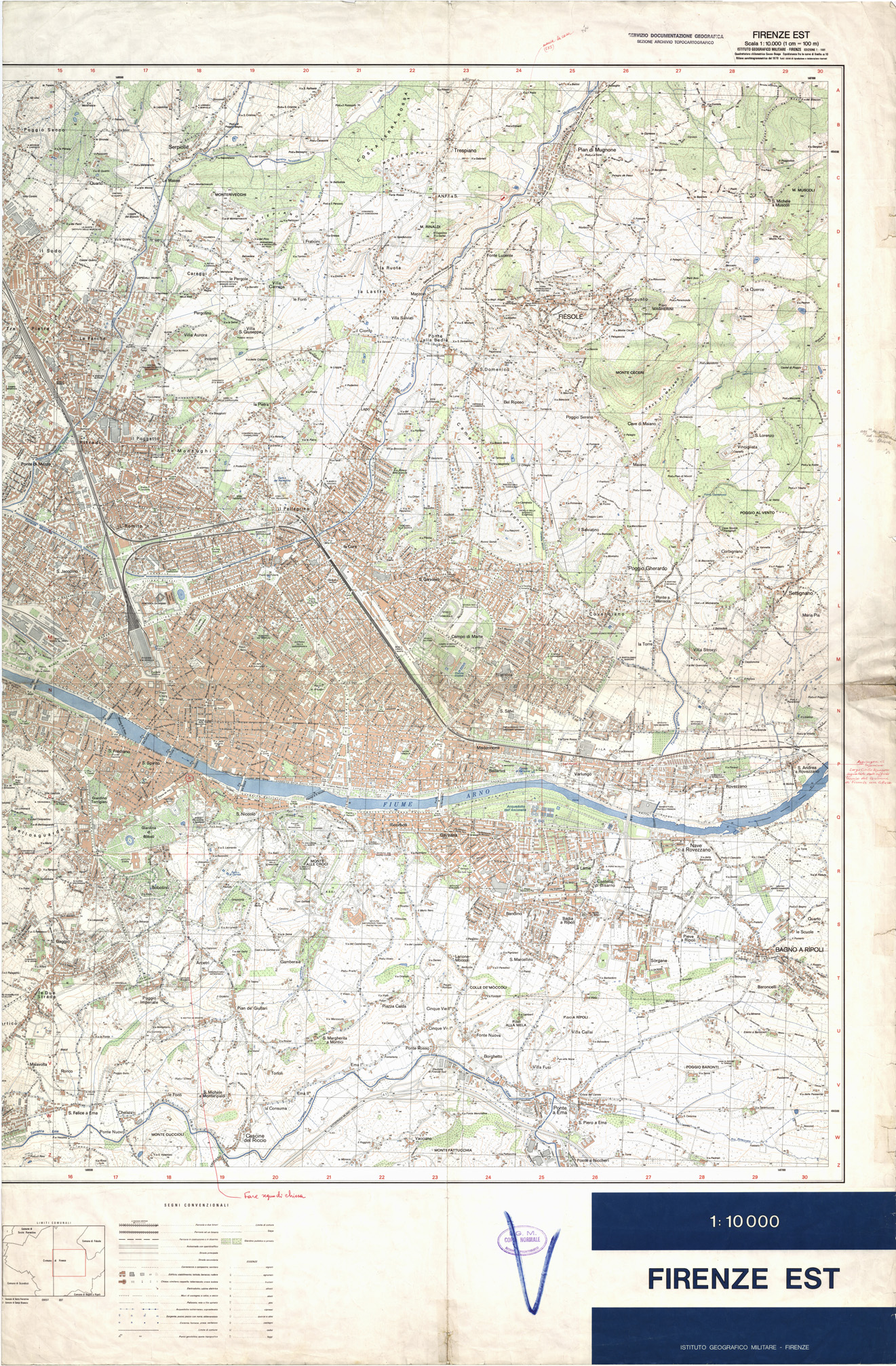 (N:35435) FIRENZE EST (SE007098) Carte e stampe antiche: riproduzione a colori su carta (formato A1)