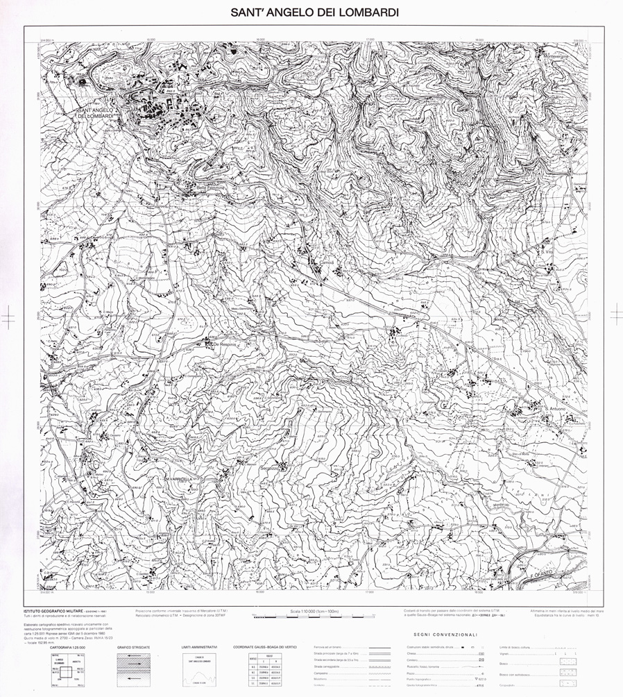 (N:32441) SANT'ANGELO DEI LOMBARDI (SE007139) Carte e stampe antiche: riproduzione a colori su carta (formato A1)