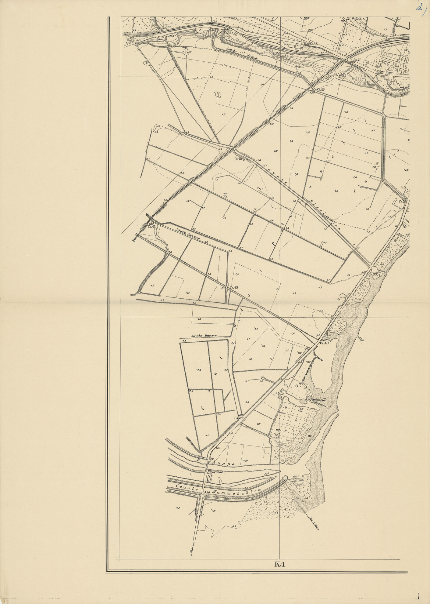 (N:32454) PIANO TOPOGRAFICO DI SIRACUSA E DINTORNI - SEZIONE D (SE007152) Carte e stampe antiche: riproduzione a colori su carta (formato A1)