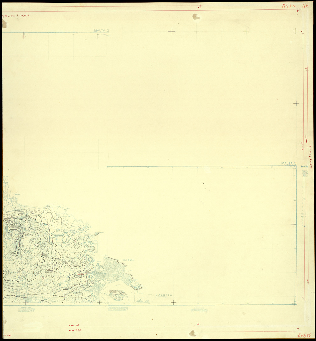 (N:32474) ISOLA DI MALTA - SEZIONE NE - ORIGINALI A COLORI SEPARATI - OROGRAFIA (SE007172) Carte e stampe antiche: riproduzione a colori su carta (formato A1)