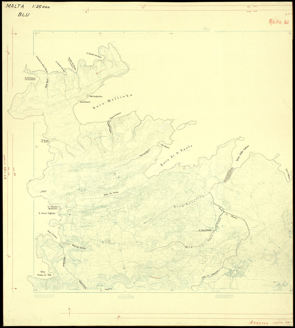 (N:32482) ISOLA DI MALTA - SEZIONE NO - ORIGINALI A COLORI SEPARATI - IDROGRAFIA (SE007180) Carte e stampe antiche: riproduzione a colori su carta (formato A1)