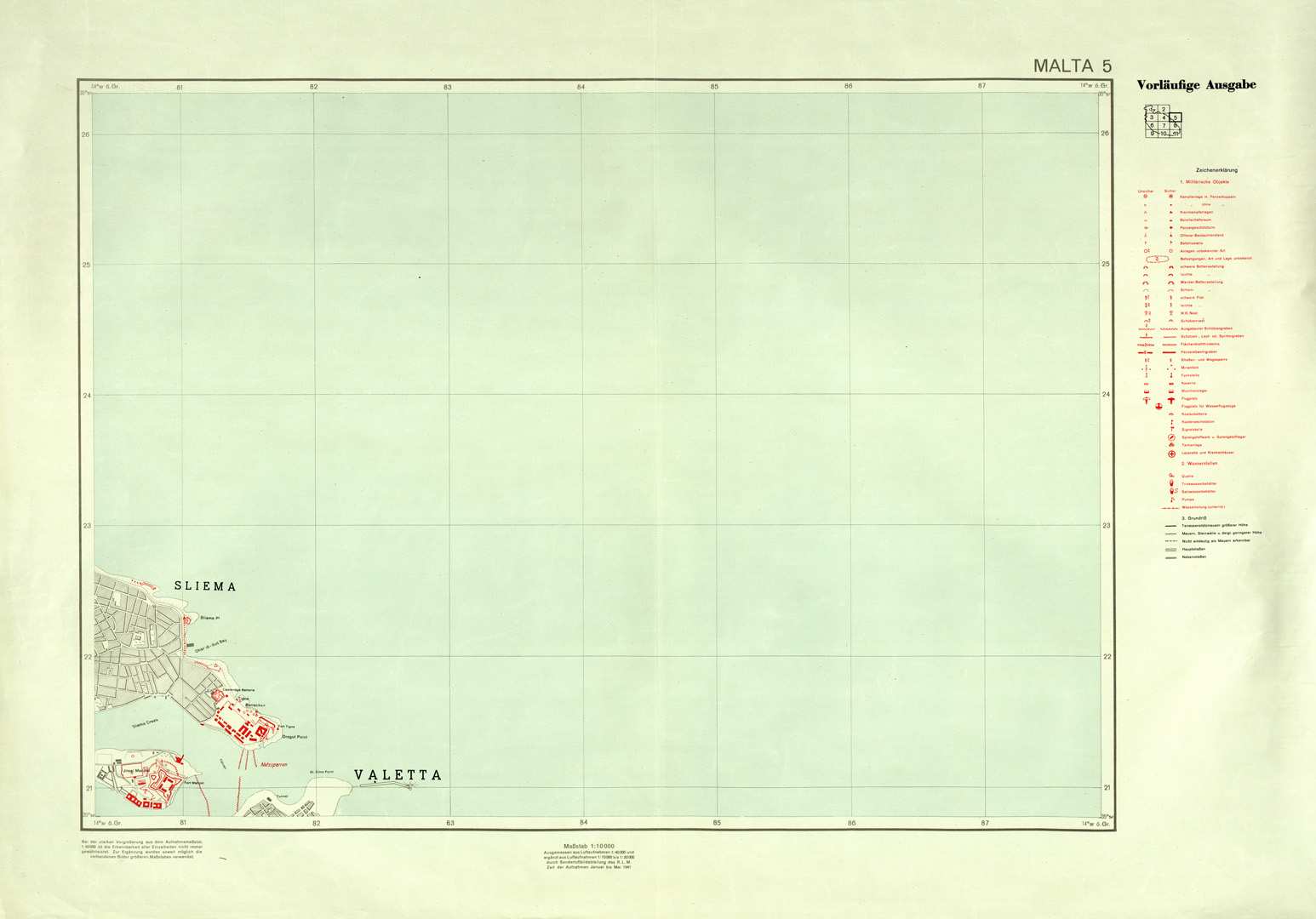 (N:32500) ISOLA DI MALTA - FOGLIO 5 (SE007198) Carte e stampe antiche: riproduzione a colori su carta (formato A1)