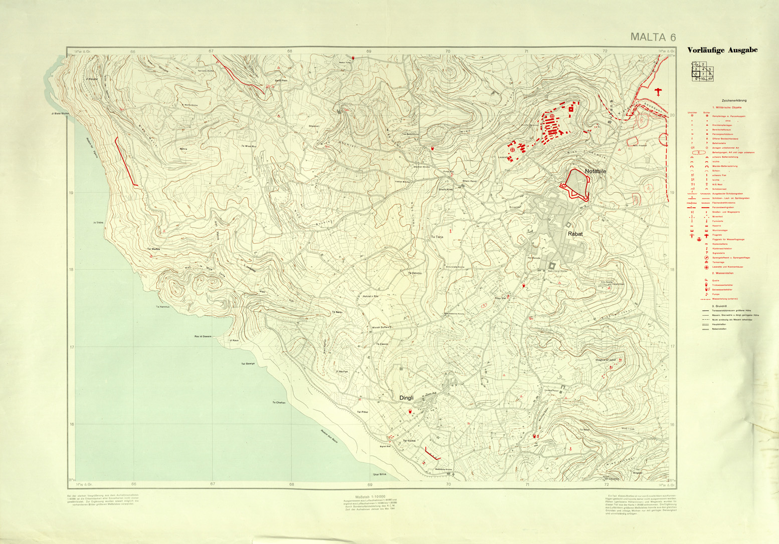 (N:32501) ISOLA DI MALTA - FOGLIO 6 (SE007199) Carte e stampe antiche: riproduzione a colori su carta (formato A1)