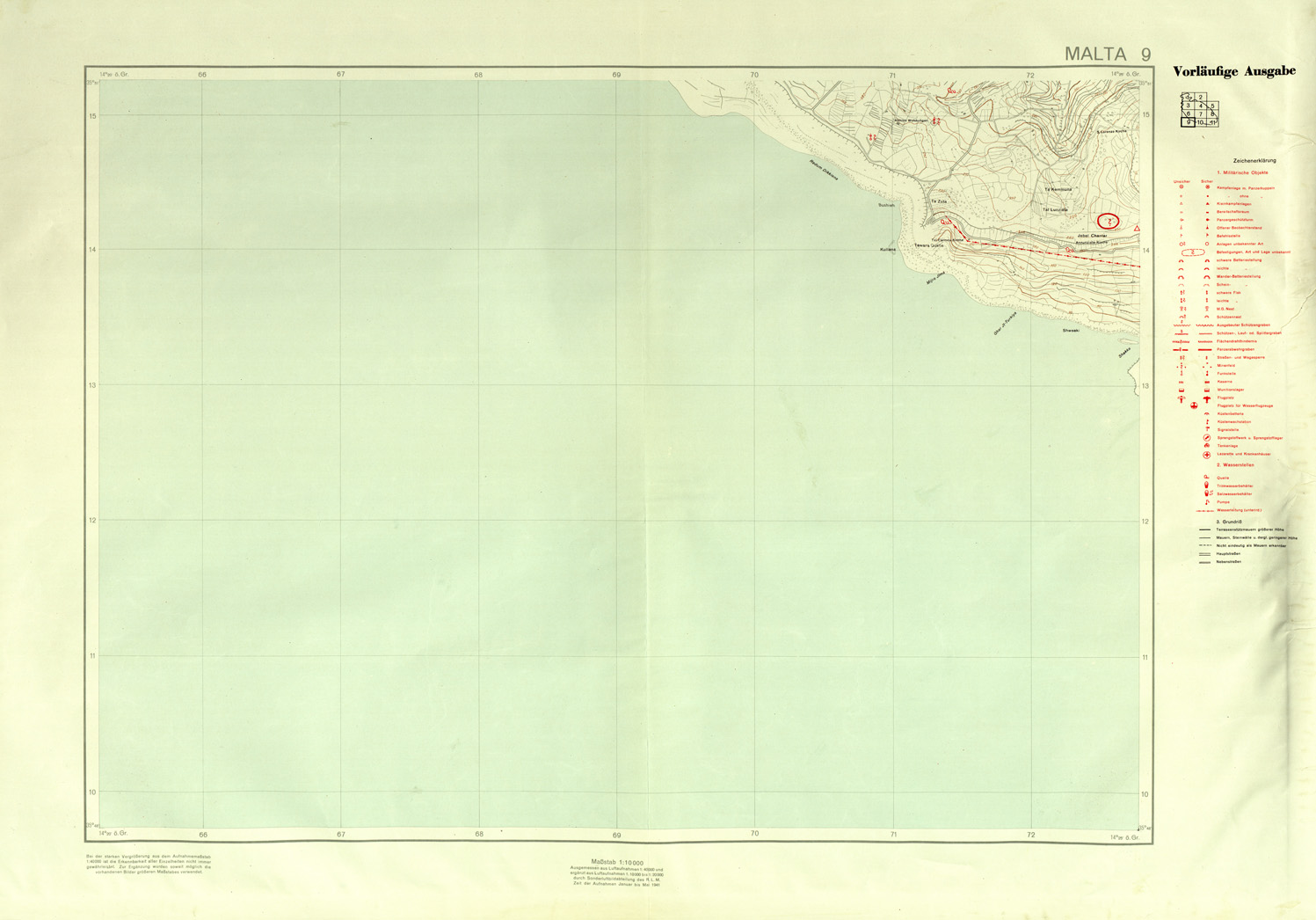 (N:32504) ISOLA DI MALTA - FOGLIO 9 (SE007202) Carte e stampe antiche: riproduzione a colori su carta (formato A1)
