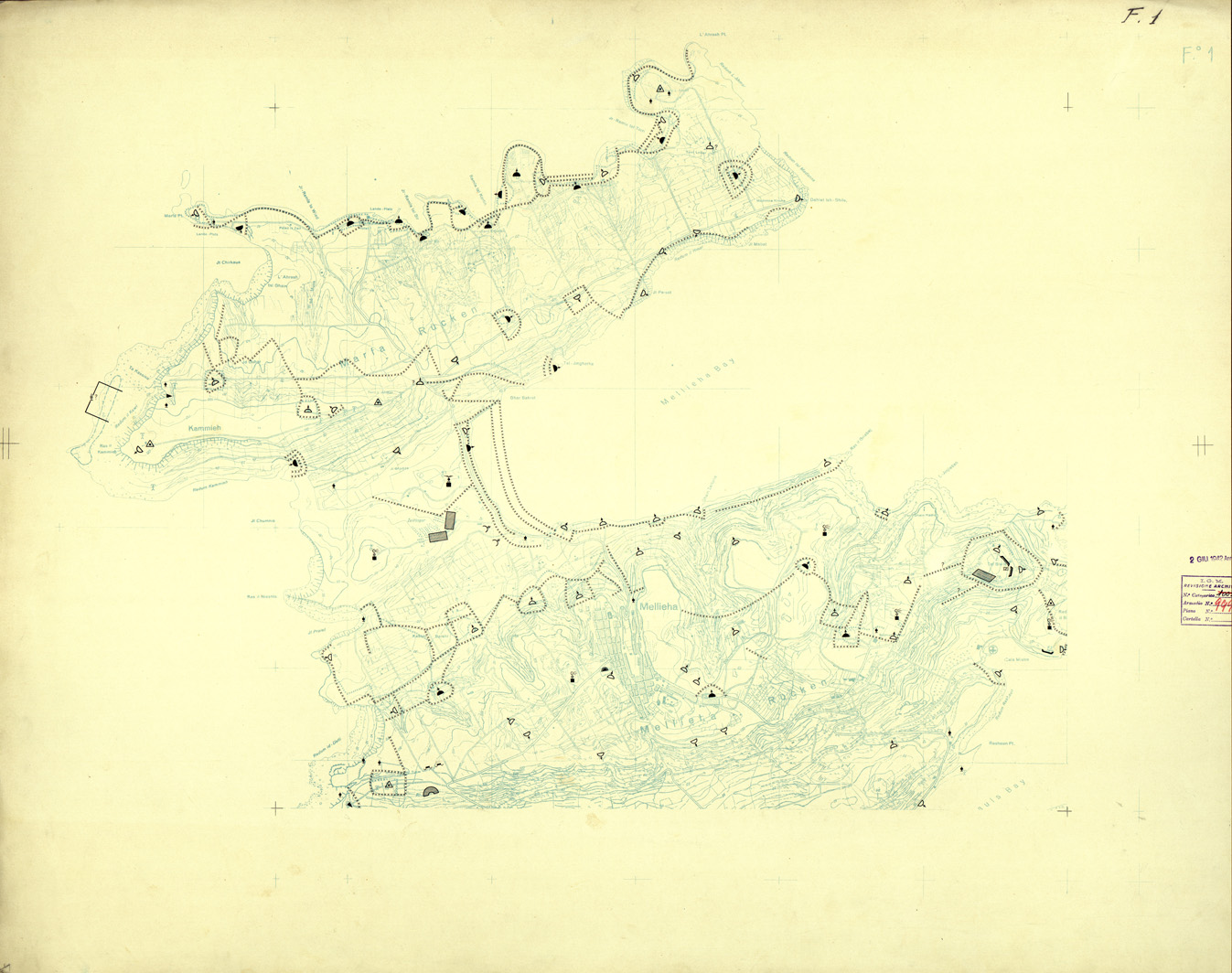 (N:32578) ISOLA DI MALTA - FOGLIO 1 (OPERE MILITARI). (SE007278) Carte e stampe antiche: riproduzione a colori su carta (formato A1)