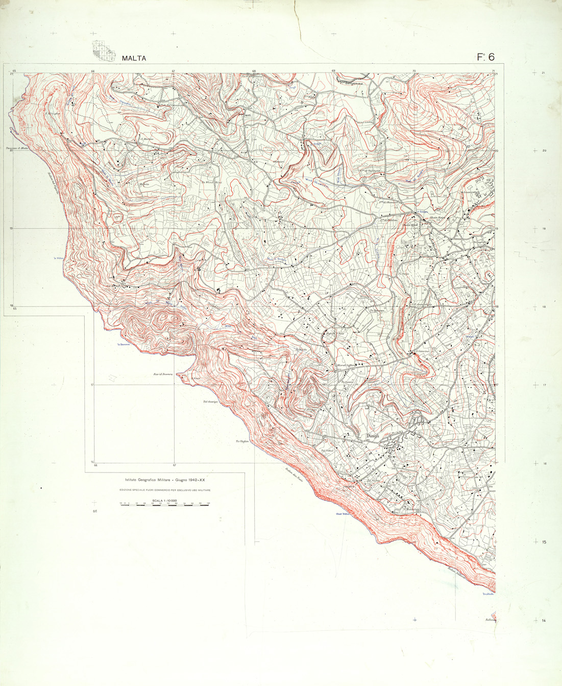 (N:32599) ISOLA DI MALTA - FOGLIO 6 (RIUNITO). (SE007299) Carte e stampe antiche: riproduzione a colori su carta (formato A1)