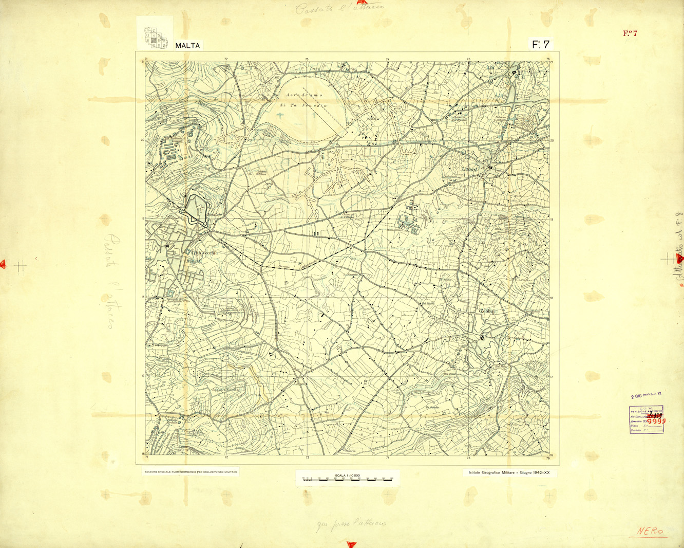 (N:32609) ISOLA DI MALTA - FOGLIO 7 (NERO). (SE007309) Carte e stampe antiche: riproduzione a colori su carta (formato A1)