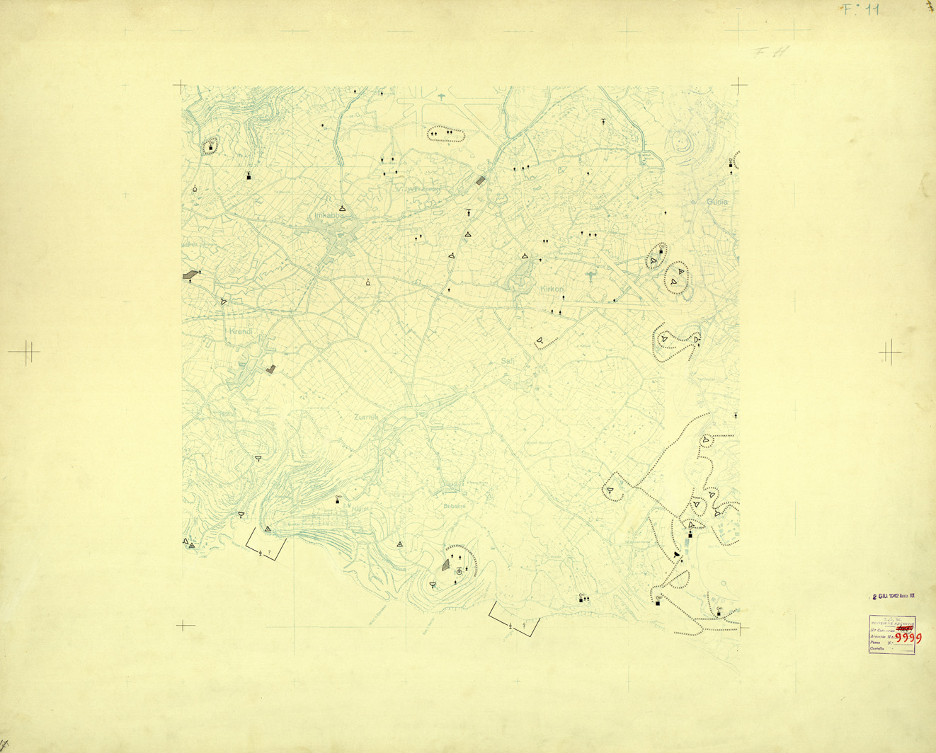 (N:32632) ISOLA DI MALTA - FOGLIO 11 (OPERE MILITARI). (SE007332) Carte e stampe antiche: riproduzione a colori su carta (formato A1)