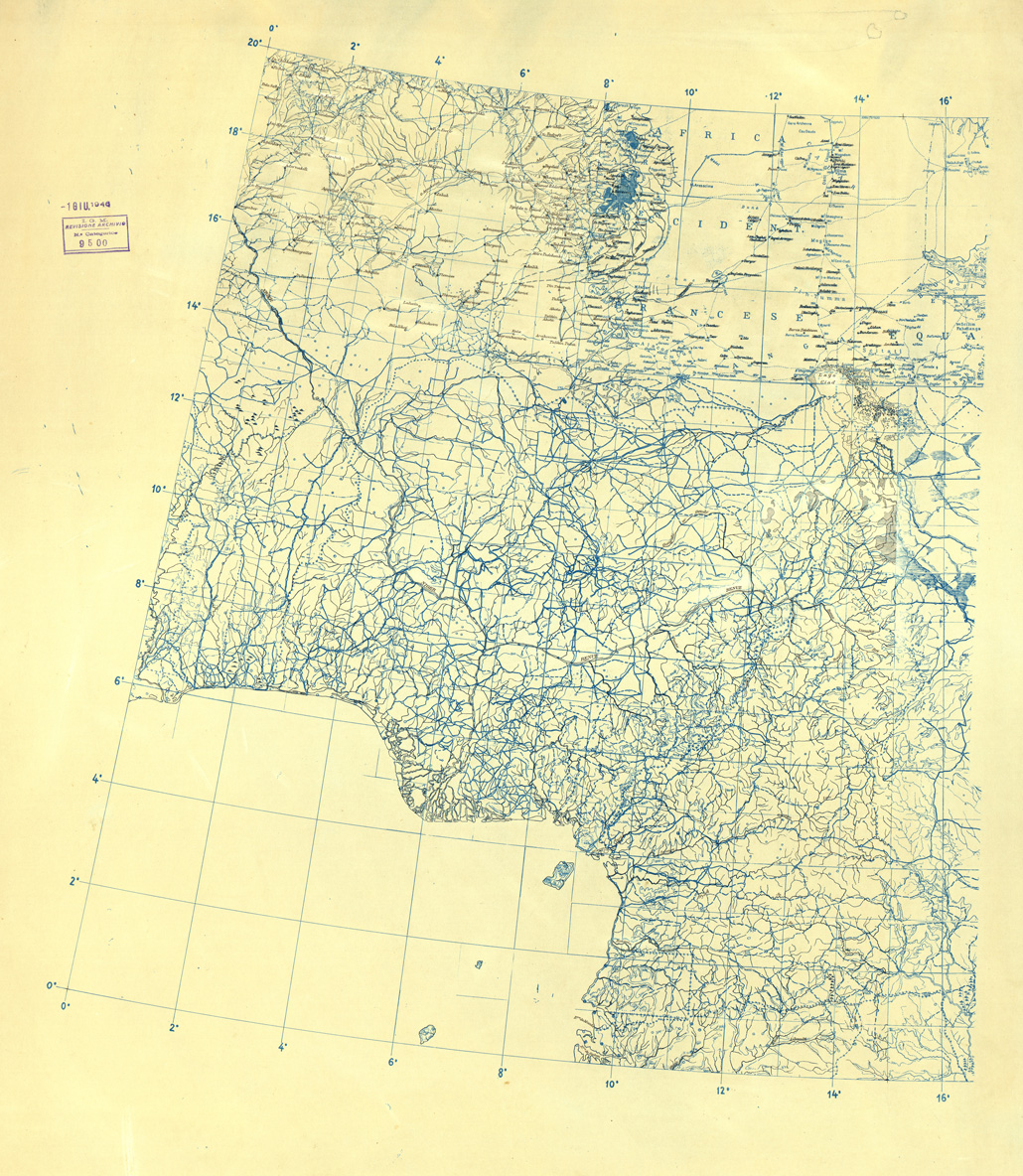 (N:32739) MONDO - SAHARA LAGO CIAD PARTE OVEST - FOGLIO 43. ORIGINALI A COLORI SEPARATI. ACQUE (SE007437) Carte e stampe antiche: riproduzione a colori su carta (formato A1)