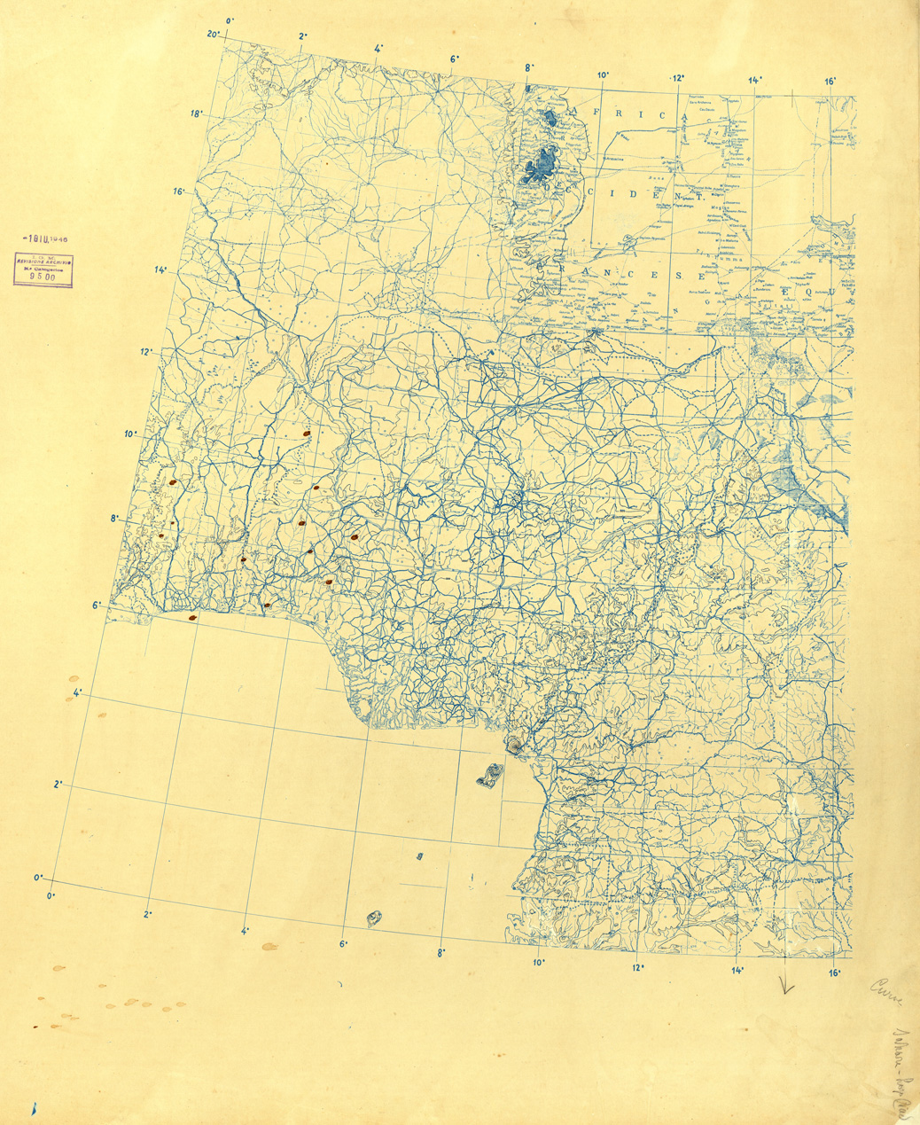 (N:32740) MONDO - SAHARA LAGO CIAD PARTE OVEST - FOGLIO 43. ORIGINALI A COLORI SEPARATI. CURVE (SE007438) Carte e stampe antiche: riproduzione a colori su carta (formato A1)