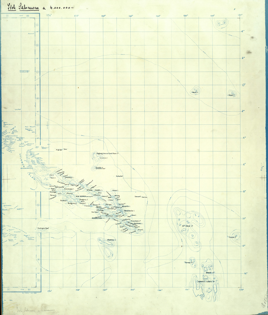 (N:32771) ESTREMO ORIENTE - ISOLE SALOMONE. ORIGINALI A COLORI SEPARATI. NERO (SE007465) Carte e stampe antiche: riproduzione a colori su carta (formato A1)