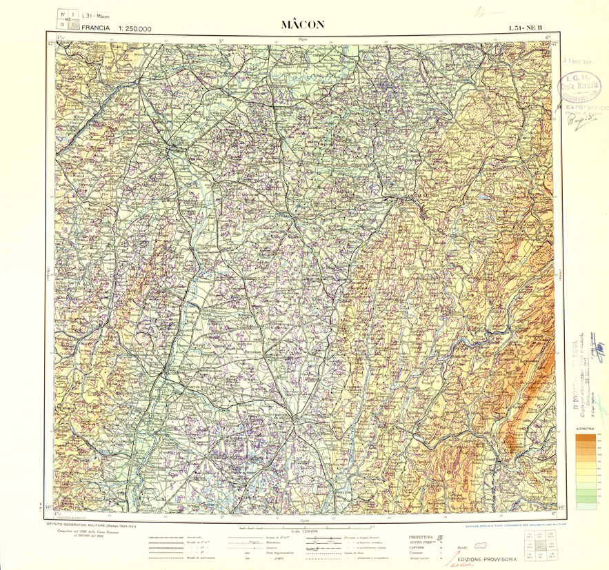 (N:33060) FRANCIA - MACON SEZ. L31 II N.E. (SE007478) Carte e stampe antiche: riproduzione a colori su carta (formato A1)