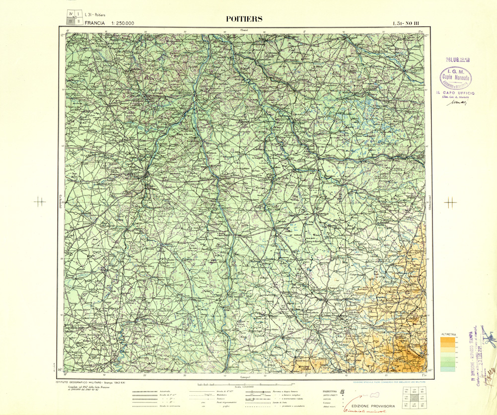 (N:33096) FRANCIA - POITIERS SEZ. L31 III N.O. (SE007499) Carte e stampe antiche: riproduzione a colori su carta (formato A1)