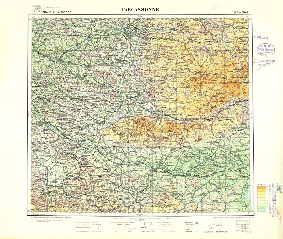 (N:33108) FRANCIA - CARCASSONNE SEZ. K31 I N.O. (SE007511) Carte e stampe antiche: riproduzione a colori su carta (formato A1)