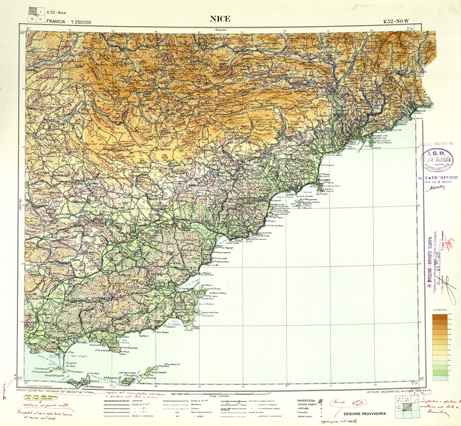 (N:33113) FRANCIA - NICE SEZ. K32 IV N.O. (SE007516) Carte e stampe antiche: riproduzione a colori su carta (formato A1)