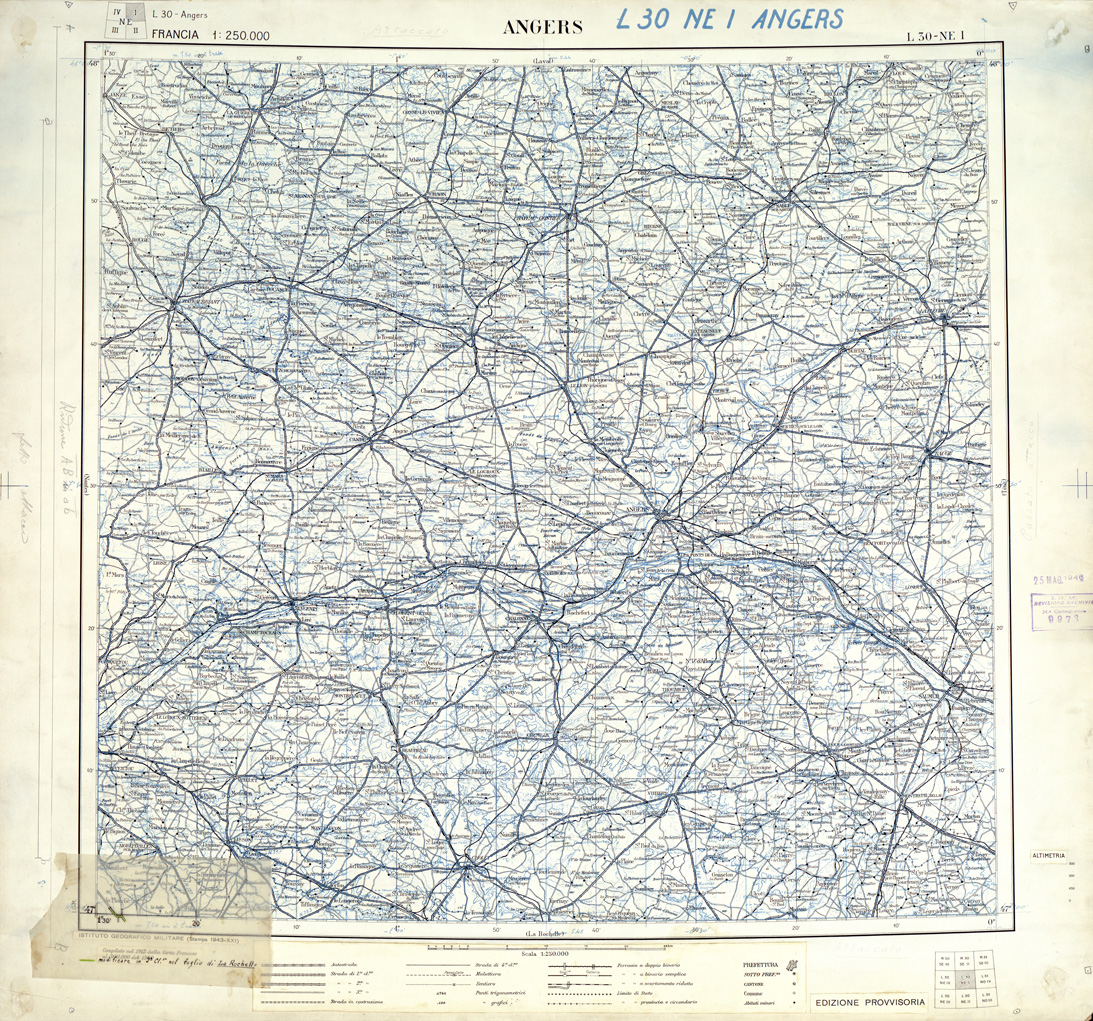 (N:33118) FRANCIA ORIGINALI A TIPI SEPARATI - ANGERS SEZ. L30 I N.E. NERO. (SE007518) Carte e stampe antiche: riproduzione a colori su carta (formato A1)
