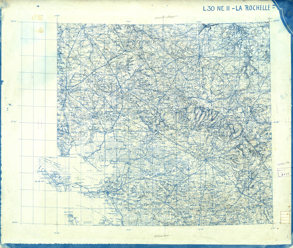 (N:33149) FRANCIA ORIGINALI A TIPI SEPARATI - LA ROCHELLE SEZ. L30 II N.E. CURVE. (SE007524) Carte e stampe antiche: riproduzione a colori su carta (formato A1)