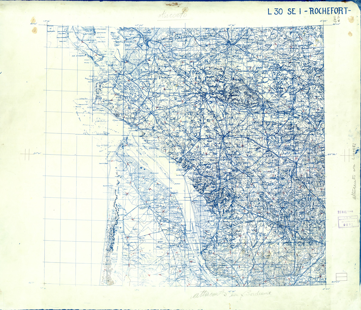 (N:33165) FRANCIA ORIGINALI A TIPI SEPARATI - ROCHEFORT SEZ. L30 I S.E. CURVE. (SE007536) Carte e stampe antiche: riproduzione a colori su carta (formato A1)