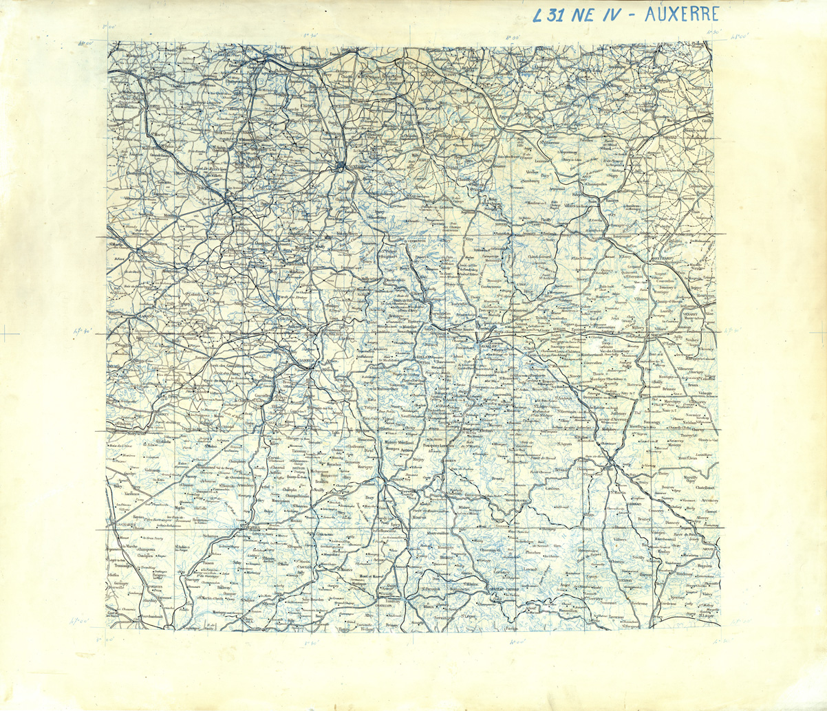 (N:33193) FRANCIA ORIGINALI A TIPI SEPARATI - AUXERRE SEZ. L31 IV N.E. NERO. (SE007558) Carte e stampe antiche: riproduzione a colori su carta (formato A1)